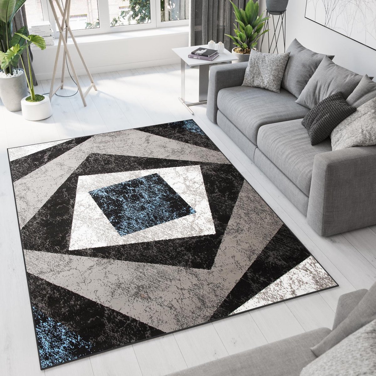 Tapiso Dream Vloerkleed Grijs Blauw Modern Woonkamer Tapijt Maat- 300x400