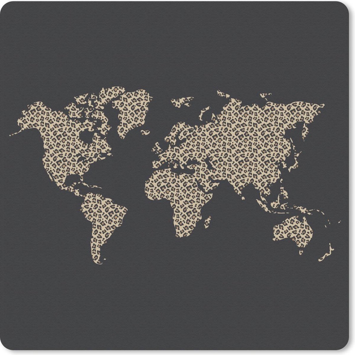 Muismat 30x30 cm - Mousepad Kaart - Design - Panterprint - Muismatten