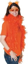 2x stuks oranje veren boa 180 cm - Carnaval of koningsdag accessoires voor dames