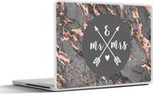 Laptop sticker - 14 inch - Spreuken - Mr & Mrs - Quotes - Trouwen - 32x5x23x5cm - Laptopstickers - Laptop skin - Cover