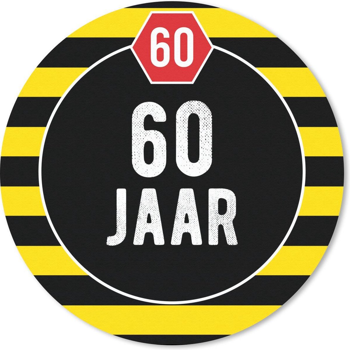 Muismat rond 20x20 cm - Mousepad Verjaardag - 60 Jaar - Decoratie - Ronde muismatten