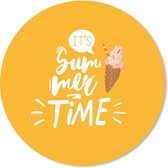 Muismat - Mousepad - Rond - Zomer - IJs - Wit - 40x40 cm - Ronde muismat