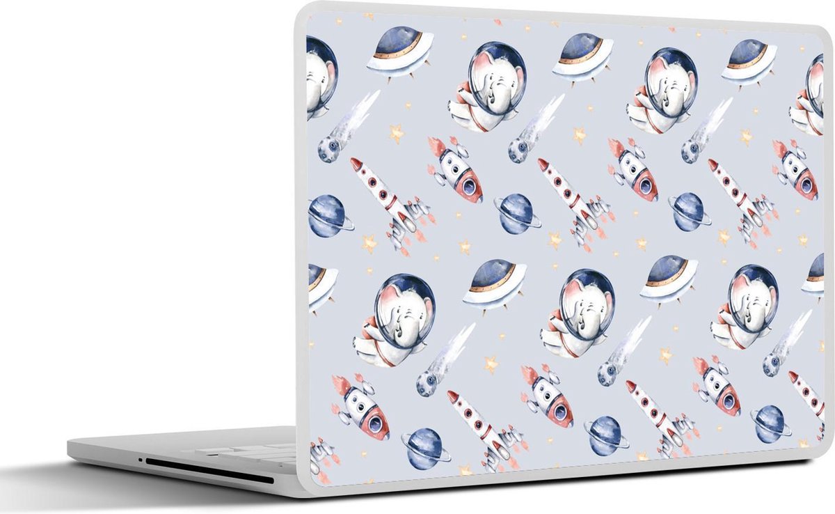 Afbeelding van product SleevesAndCases  Laptop sticker - 17.3 inch - Patronen - Olifant - Raket