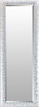 Chique Moderne Spiegel Wit Zilver 47x147 cm – Madou – Zilveren Wandspiegel – Wandspiegels Groot – Pas Spiegel – Perfecthomeshop