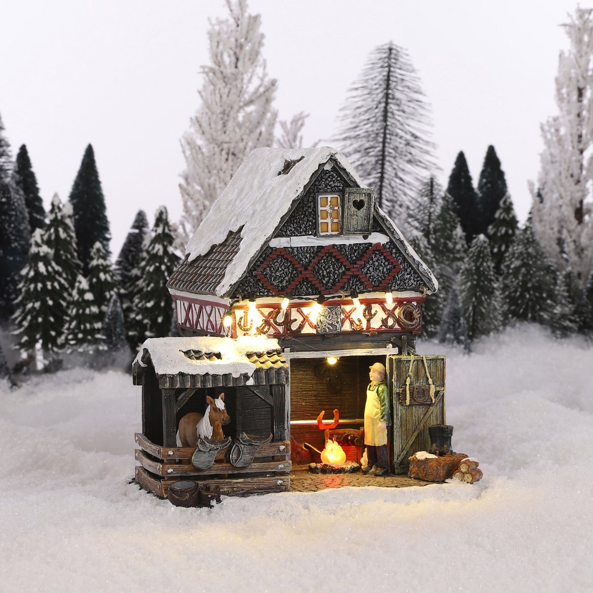 Luville Kerstdorp Miniatuur Smederij - L20 x B17 x H20 cm – foto 4