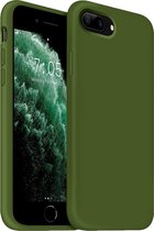 Coverzs Luxe Liquid Silicone case geschikt voor Apple iPhone 7 Plus / 8 Plus - legergroen
