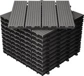 WPC-terras tegels 30 x 30 cm 11er set, 1m², antraciet in houtlook