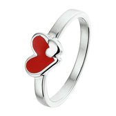 The Kids Jewelry Collection Ring Hartjes - Zilver