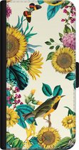 iPhone 12 bookcase leer hoesje - Zonnebloemen / Bloemen