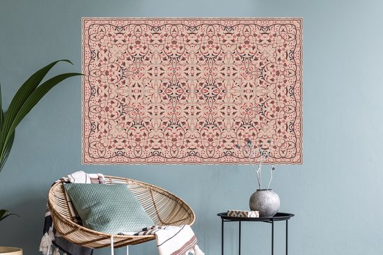 Stickers muraux - Tapis Persan - Tapis - Motifs - Rose - 90x60 cm - Film Adhésif