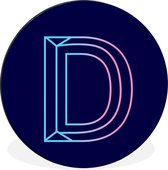 WallCircle - Wandcirkel - Muurcirkel - Een illustratie van de letter D in twee kleuren - Aluminium - Dibond - ⌀ 60 cm - Binnen en Buiten