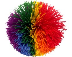 Koosh Bal met sliertjes - Kleurrijke zachte sensorische bal van 10 cm