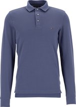 Tommy Hilfiger 1985 slim long sleeve polo - jeansblauw (Faded Indigo) -  Maat: S