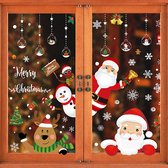 Kerstafbeeldingen | Kerstdecoratie | Raamstickers | Kerststickers | PVC | Raamdecoratie | zelfklevend | 10 Stuks | 8 Vellen | Sneeuwpop | Sneeuwvlok | Kerstman | Rendier | Herbruik