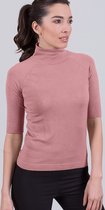 Dames trui old pink viscose 1/2 mouw turtle hals - DUBAI