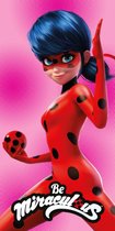 ApolloX strandlaken Miraculous junior 70 x 140 cm katoen roze