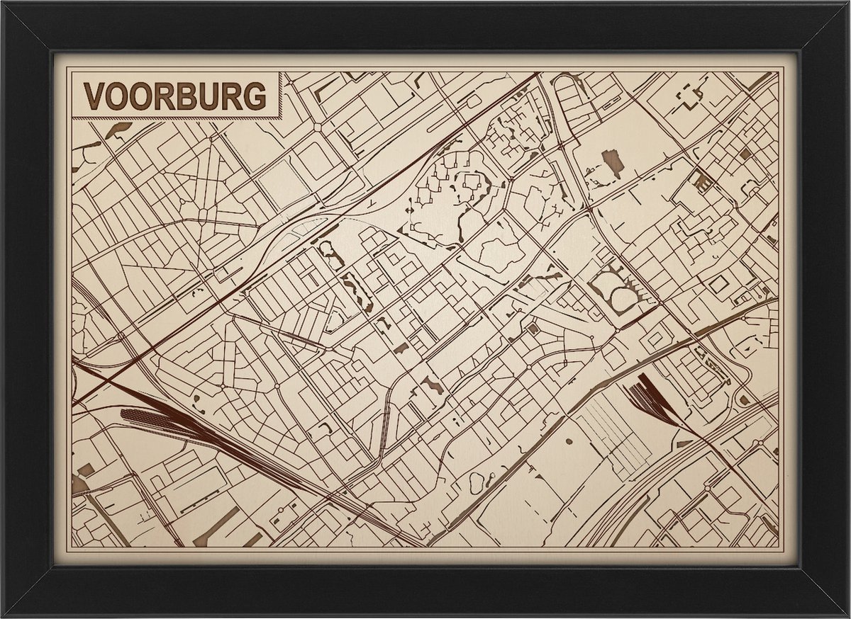 Decoratief Beeld - Houten Van Voorburg - Hout - Bekroned - Bruin - 21 X 30 Cm