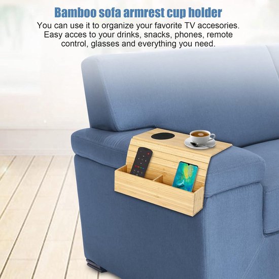 Easyjoy - Soporte para tazas de sofá, bandeja de silicona para