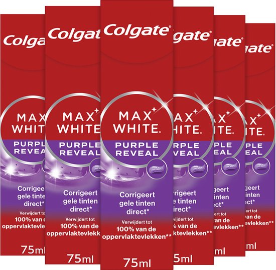 Foto: 6x colgate tandpasta max white purple reveal 75 ml