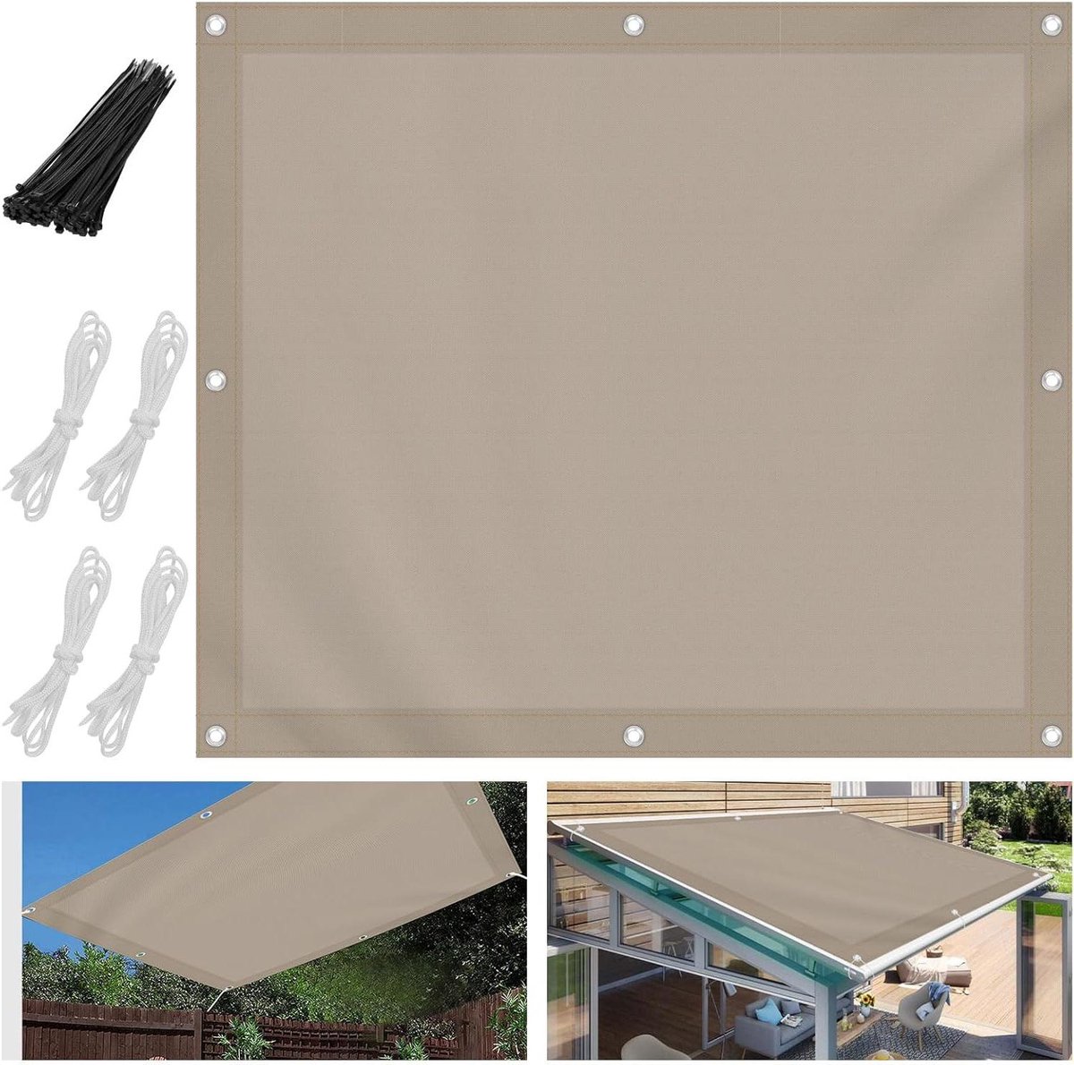 Bol.com Balkon zonnescherm zonder boren - Waterdicht zonneschermzeil - Tuinzeil zonneschermen voor tuin patio feest pergola - 95... aanbieding