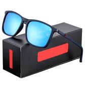 Lunettes de soleil Nivard pour hommes - Lunettes de soleil - Lunettes de Sun - Lunettes de soleil - Lunettes de soleil - Lunettes Techno - Rave & Festival - Qualité Premium - Miroir Bleu