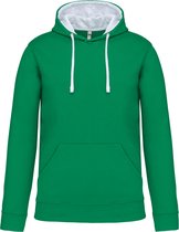 Sweat Homme XXL Kariban Manches longues Vert Kelly clair / White 80% Katoen, 20% Polyester