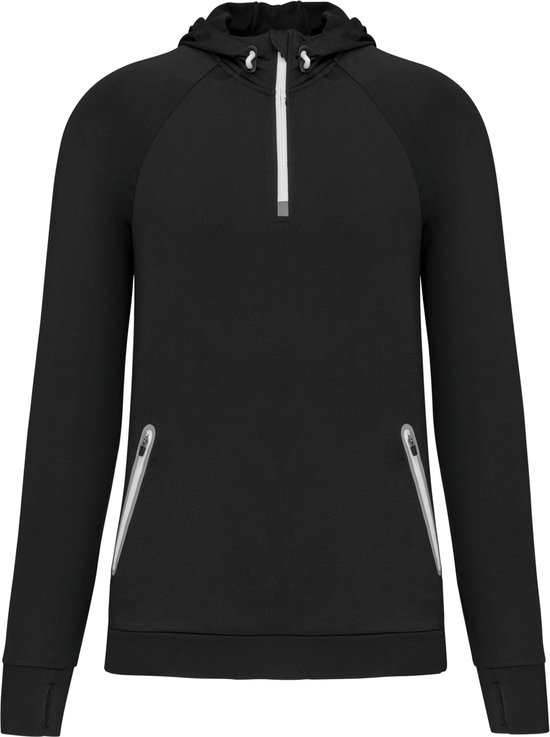 SportSweatshirt Unisexe 3XL Proact 1/4-zip Manches longues Noir 90% Polyester, 10% Élasthanne