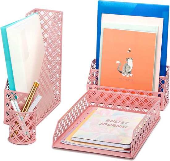 EasyPAG 10 Tier A4 Mesh in Tray Mount Wall File Holder Mail