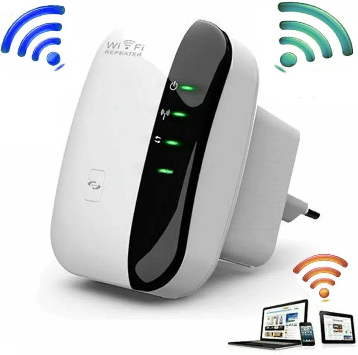 Afbeelding 3 van WiFi Versterker - Draadloos - 300Mbps - 2.4GHz - Wifi Versterker Voor Buiten - Wit