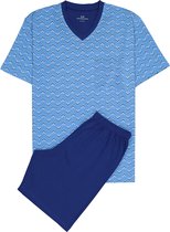 Shortama pour hommes Gotzburg à col en V- design bleu moyen - Taille: XXL
