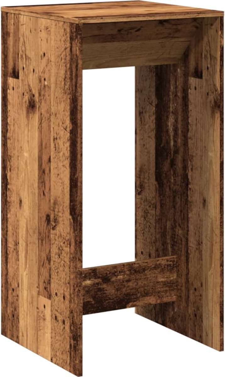 vidaXL Bartafel - 51x50x103,5 - cm - bewerkt - hout - oud - houtkleurig Oud hout