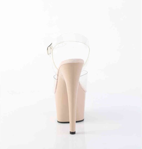 Pleaser - ADORE-708 Sandale à bride cheville - Pointures 10-40 - Transparent/Marron