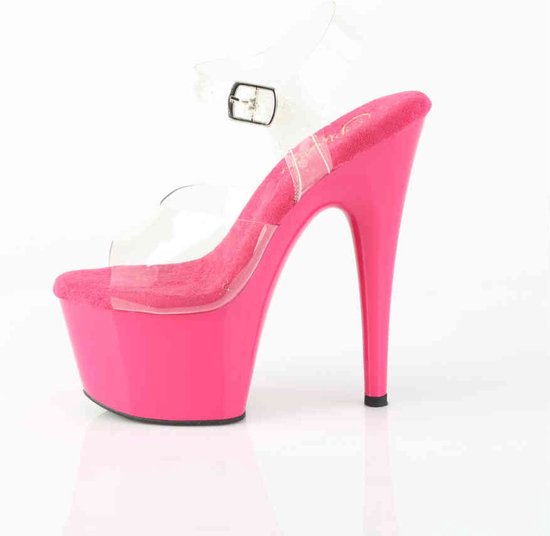 Pleaser - ADORE-708 Sandale avec bride à la cheville - US 10 - 40 Chaussures - Transparent/Rose