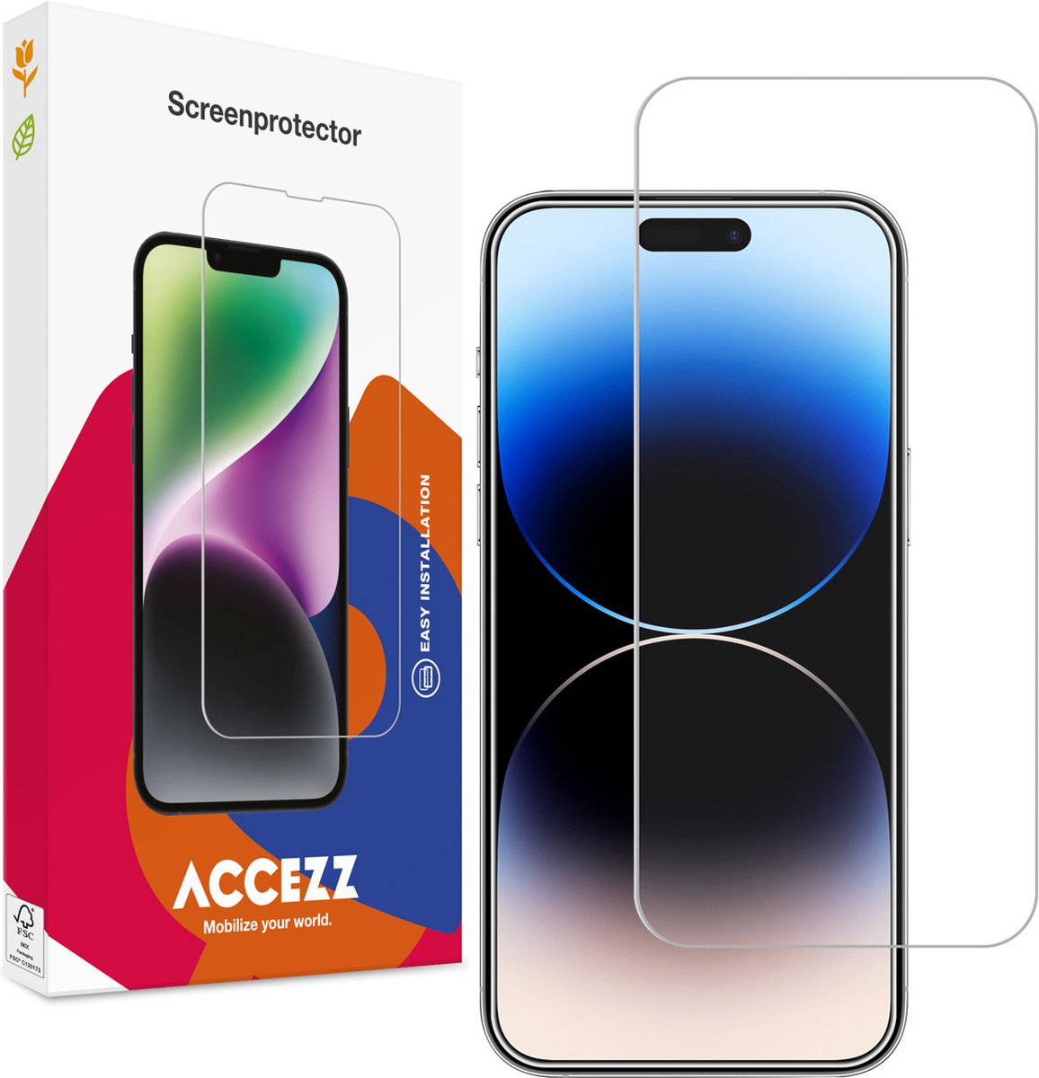 Accezz Screenprotector Geschikt voor iPhone 15 Pro / 15 - Accezz Gehard Glas Screenprotector