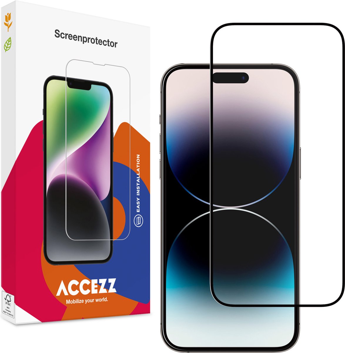 Accezz Screenprotector Geschikt voor iPhone 15 - Accezz Gehard Glass Full Cover