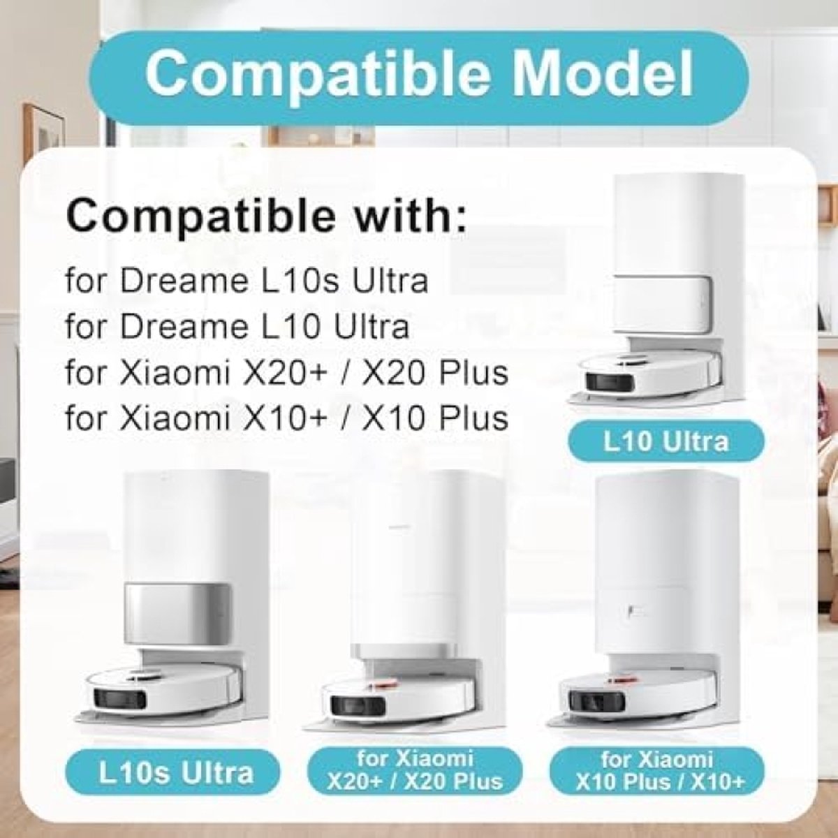 Kit Accessoires Aspirateur Robot Xiaomi X20+/X10+ - 23 Pièces : Brosses, Filtres, Sacs, Serpillères - 5