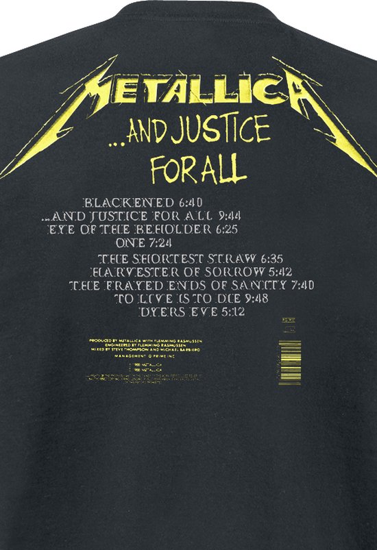 Metallica... And Justice For All - T-shirt Tracklist noir 3XL Katoen - Produits dérivés du groupe, Groupes