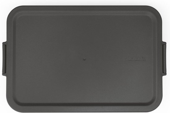Boîte à lunch Brabantia gris foncé, modèle plat, en plastique.