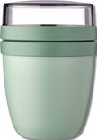 Mepal lunchpot mini in 'nordic sage' groen met transparante deksel en groene ring.