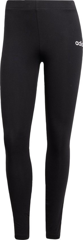 Zwarte legging met klein Adidas logo op rechter bovenbeen.