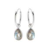 Boucles d'oreilles en argent | Boucles d'oreilles avec pendentif | Boucles d'oreilles en argent avec pendentif, pierre labradorite en forme de goutte