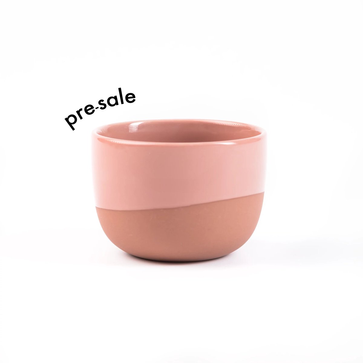 Cappuccino kopje – 180ml - Half Glazed - Terracotta Pink - Handgemaakt – Porselein – Koffiekopjes – Espressomachine - Barista Essentials