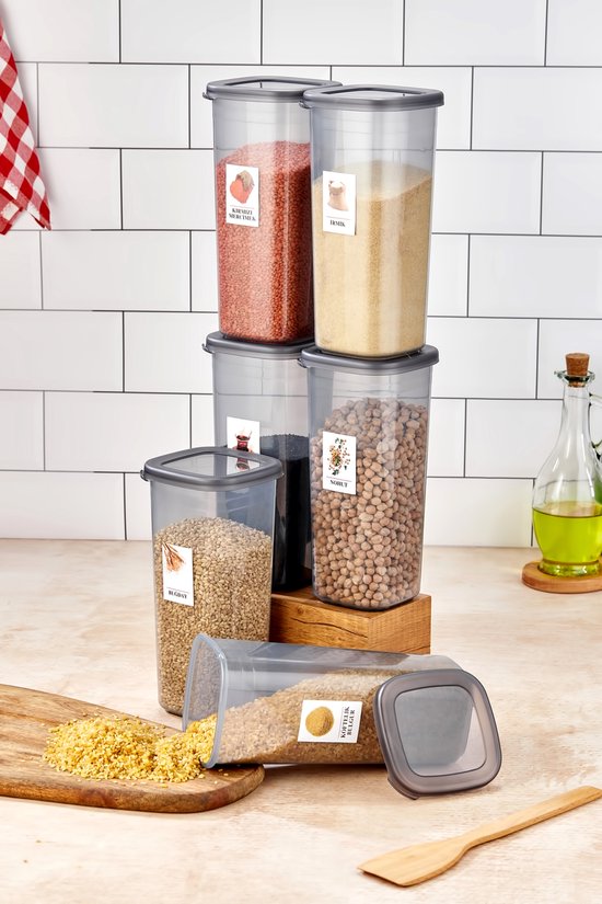 Boîte de conservation Aryuss de 1200 ml, 12 pièces, avec étiquettes