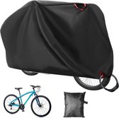 Zwarte fietshoes, met rode lussen, past op 1 fiets, inclusief fietsslot.