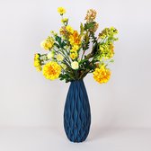 Bouquet de soie avec vase - 60-70 cm de haut - Fleurs artificielles, fleurs en soie, fausses fleurs, fausses fleurs, bouquet artificiel