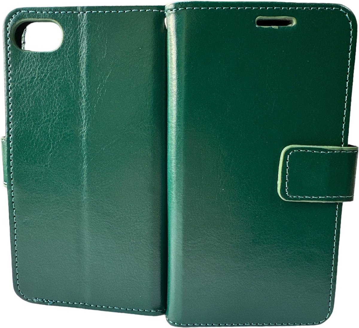Bookcase Geschikt voor: iPhone 7 / 8 / SE 2020 / SE 2022 - Groen - portemonnee hoesje - Book Cover