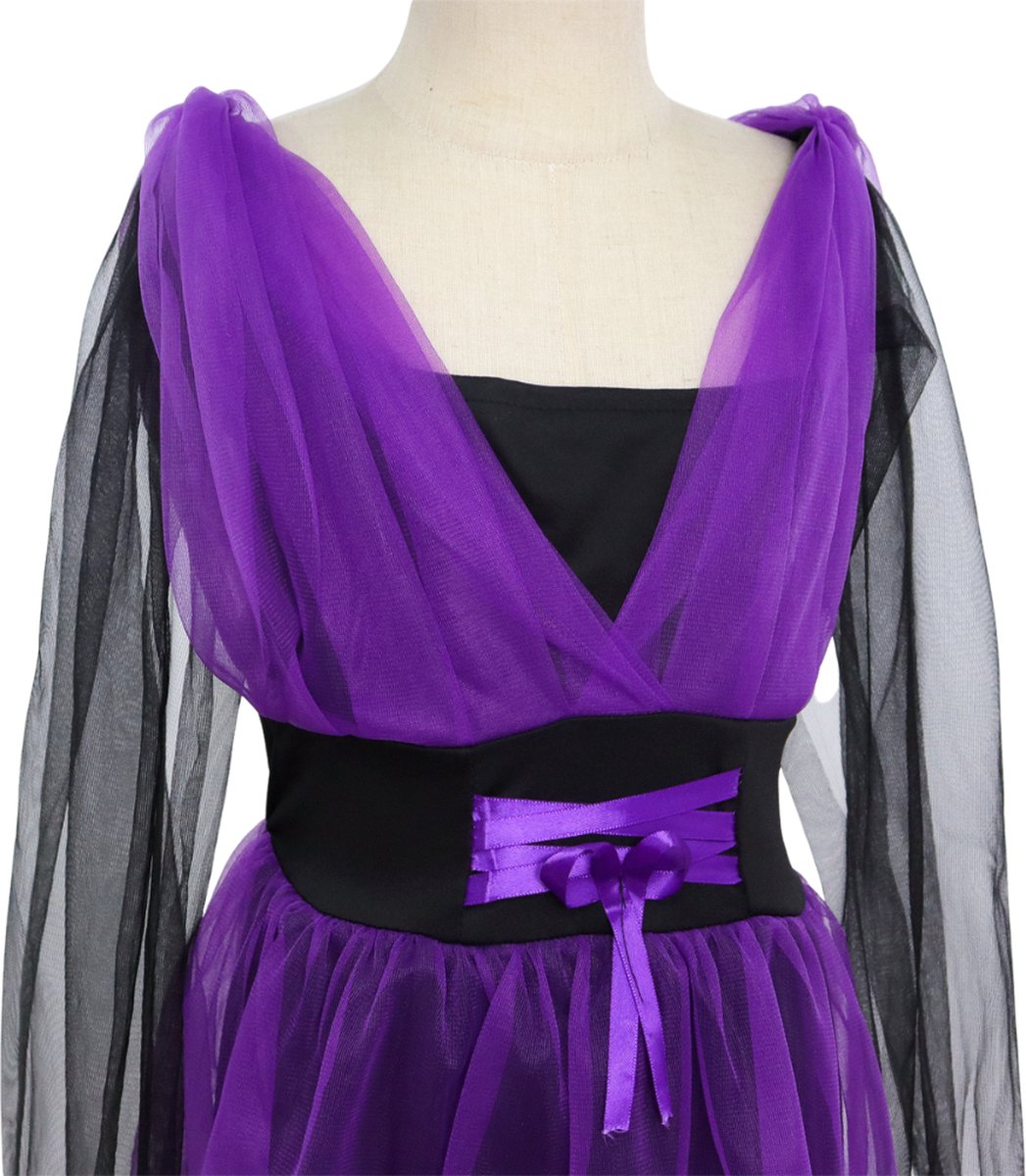 Joya Kids® Heks Verkleedjurk | Heksenhoed met Jurk | Heksen Verkleedjurk Meisje | Halloween Jurk | Verkleedkleding | — afbeelding 7