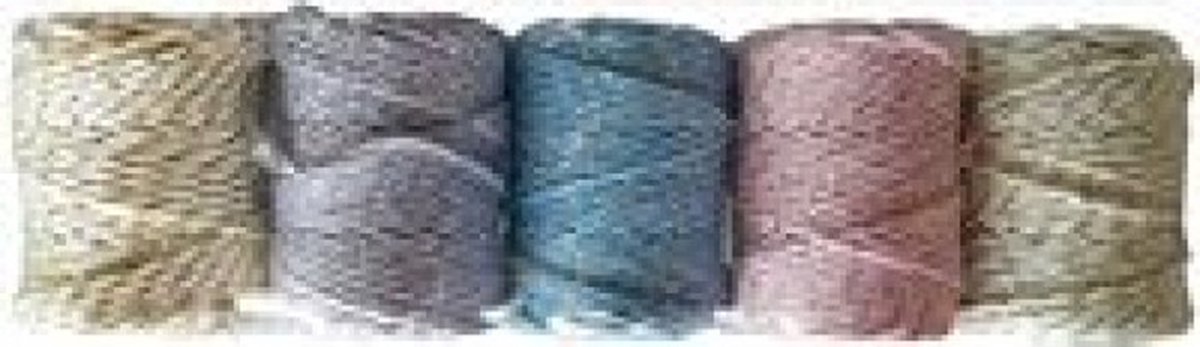 Ledent Katoen touw met metallic draad set van 5 kleuren