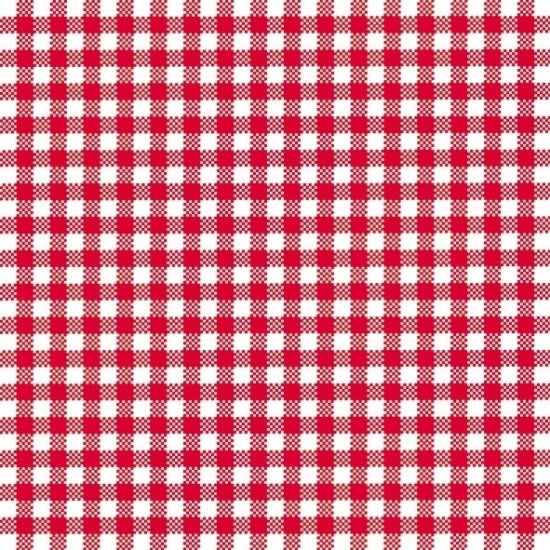 Un motif à carreaux rouge et blanc.