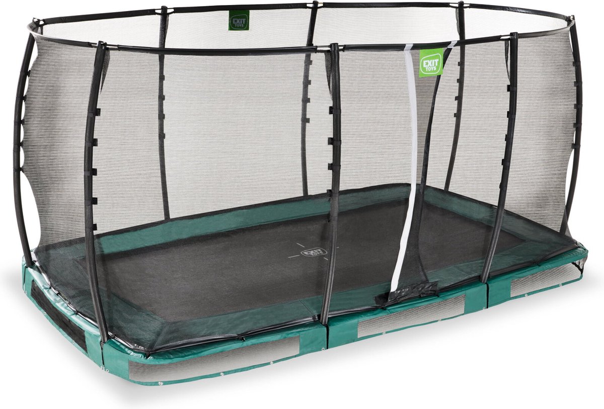 EXIT Allure Premium inground trampoline rechthoek 244x427cm - groen